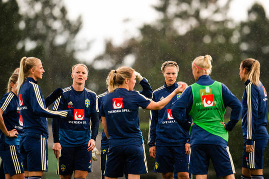Nilla Fischer and Lina Hurtig of Swedish national women