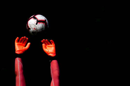The arms of goalkeeper Mads Hedenstad Christiansen of Norway