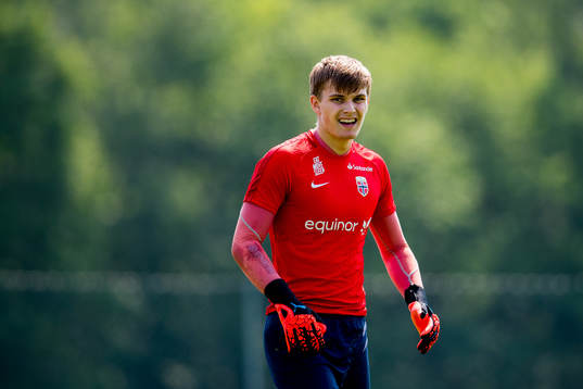 Goalkeeper Mads Hedenstad Christiansen of Norway