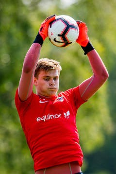 Goalkeeper Mads Hedenstad Christiansen of Norway
