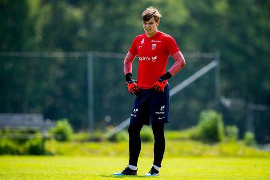 Goalkeeper Mads Hedenstad Christiansen of Norway