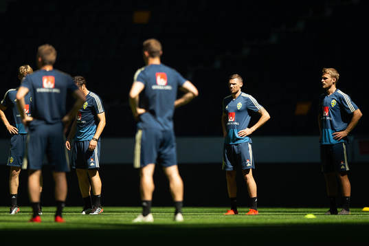 Marcus Berg and Sebastian Andersson of the Swedish national