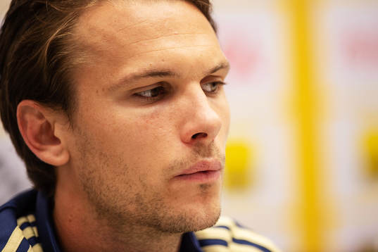 Albin Ekdal of the Swedish national football team attends a