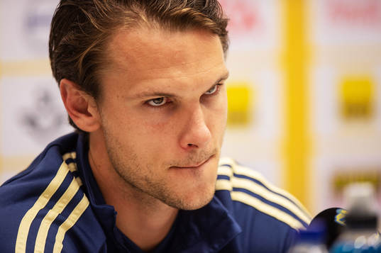 Albin Ekdal of the Swedish national football team attends a