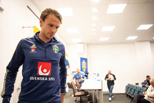 Albin Ekdal of the Swedish national football team attends a