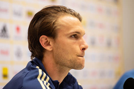 Albin Ekdal of the Swedish national football team attends a