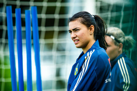 Goalkeeper Zecira Musovic of Swedish national women