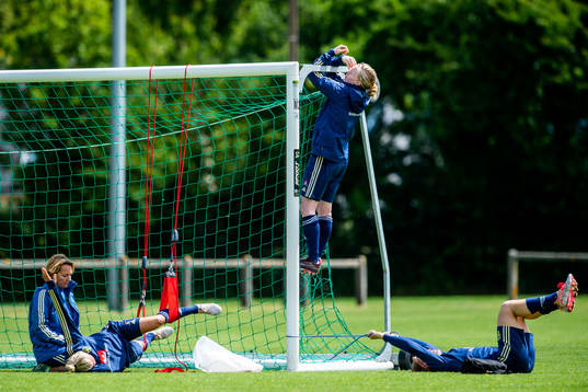 Caroline Seger , goalkeeper Hedvig Lindahl and Nilla