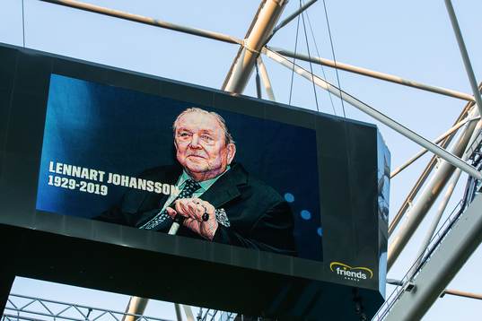 A picture of former UEFA President Lennart Johansson is