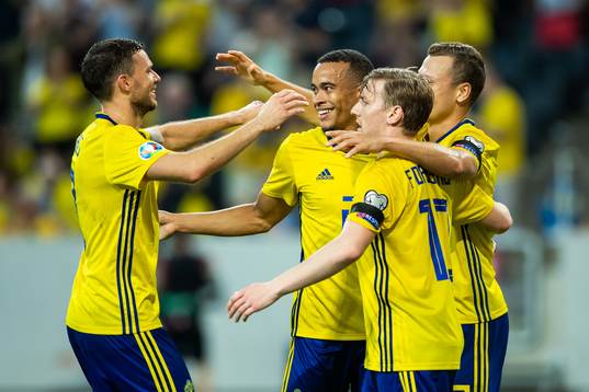 Marcus Berg, Emil Forsberg, Robin Quaison and Viktor