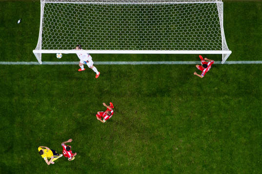 Goalkeeper Henry Bonello of Malta with a safe