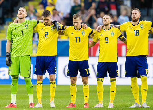Goalkeeper Robin Olsen, Mikael Lustig, Viktor Claesson,