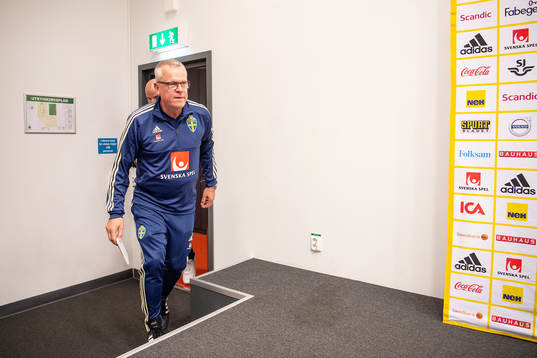 head coach Janne Andersson of Sweden attends a press