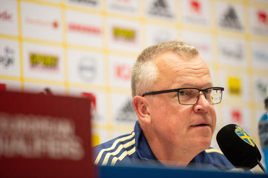 head coach Janne Andersson of Sweden attends a press