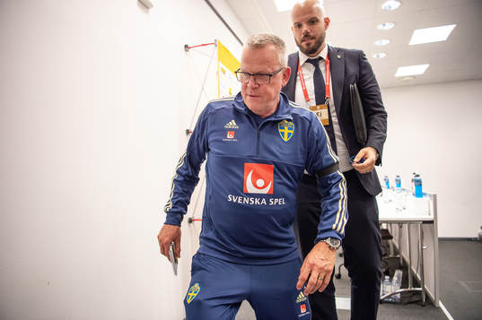 head coach Janne Andersson of Sweden attends a press