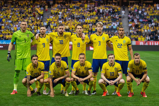 Goalkeeper Robin Olsen, Marcus Berg, Pontus Jansson, Albin