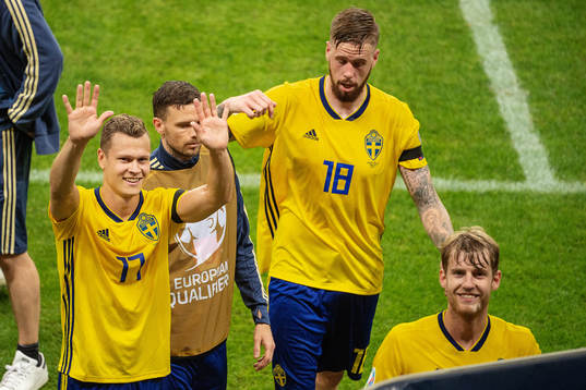 Viktor Claesson, Marcus Berg and Pontus Jansson