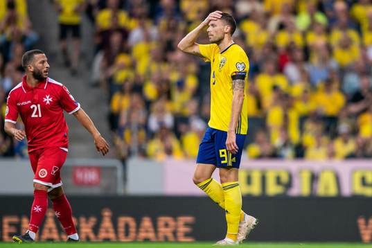 Marcus Berg of Sweden looks dejected