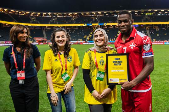 Jonathan Caruana of Malta receives Most Valuable Player