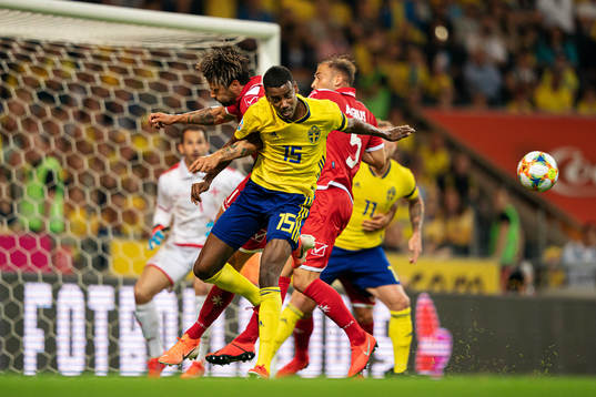 Rowen Muscat and Andrei Agius of Malta in action against