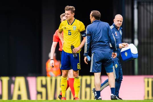 Mattias Svanberg of Sweden in pain