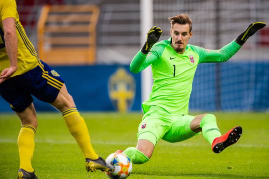 Goalkeeper Christian Kjetil Haug of Norway