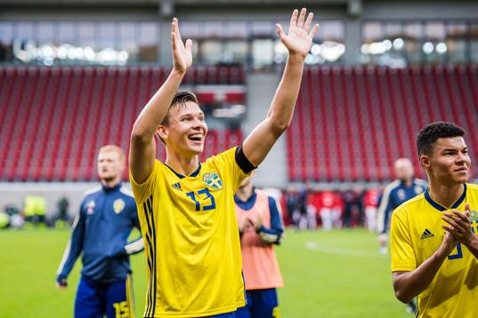 Gustav Svensson of Sweden celebrates