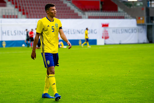 Alexander Jallow of Sweden looks dejected