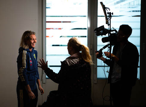 Goalkeeper Jennifer Falk of Swedish national women football