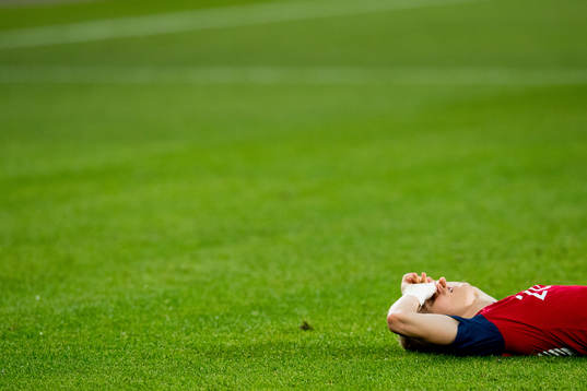Martin Ødegaard of Norway looks dejected