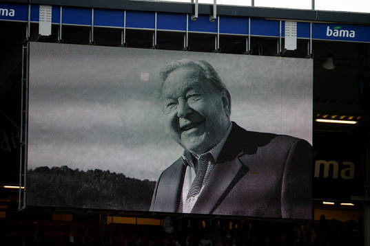 A picture of former FIFA President Lennart Johansson is