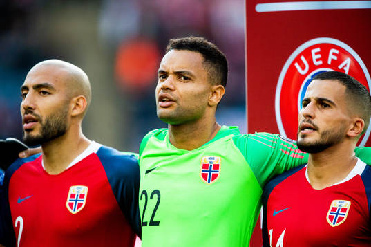Haitam Aleesami, goalkeeper Sten Grytebust and Omar