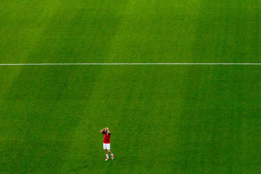 Haitam Aleesami looks dejected