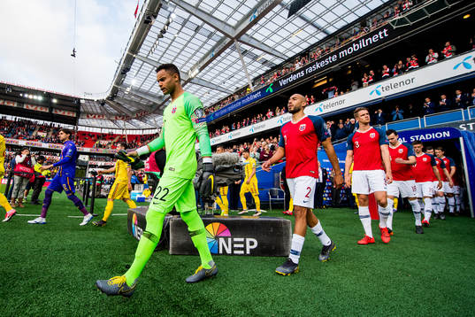 Goalkeeper Sten Grytebust and Haitam Aleesami of Norway