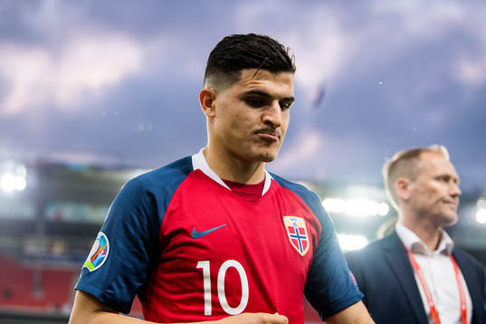Tarik Elyounoussi of Norway looks dejected