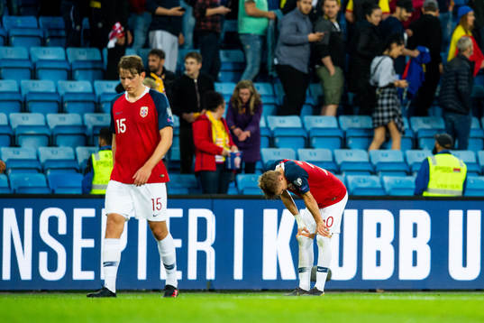 Martin Ødegaard of Norway looks dejected