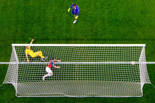Tarik Elyounoussi scores 1-0 behind Dragos Grigore and