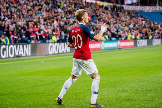 Martin Ødegaard of Norway celebrates
