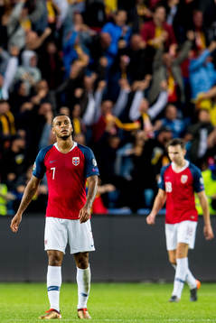 Joshua King of Norway looks dejected