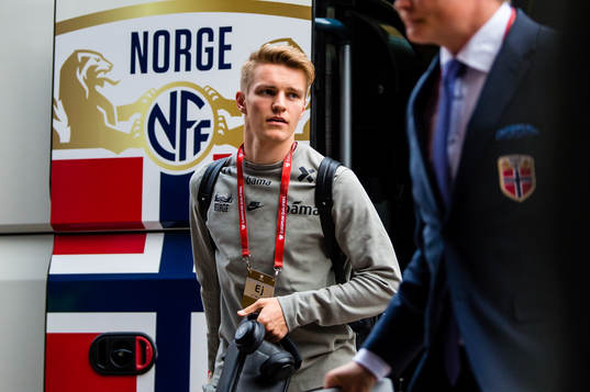 Martin Ødegaard of Norway arrives
