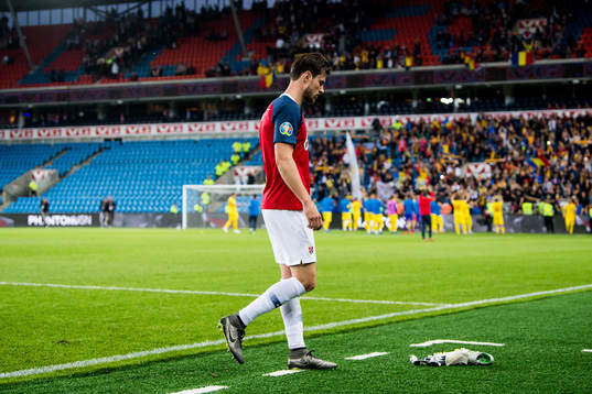 Håvard Nordtveit of Norway looks dejected