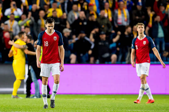 Ole Kristian Selnæs of Norway looks dejected