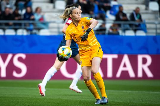 Goalkeeper Ingrid Hjelmseth of Norway
