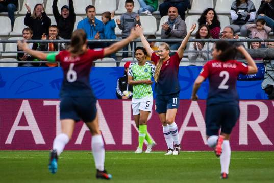 Lisa-Marie Karlseng Utland of Norway celebrate