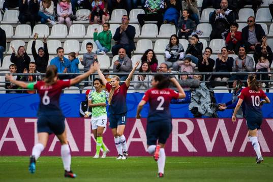 Lisa-Marie Karlseng Utland of Norway celebrate