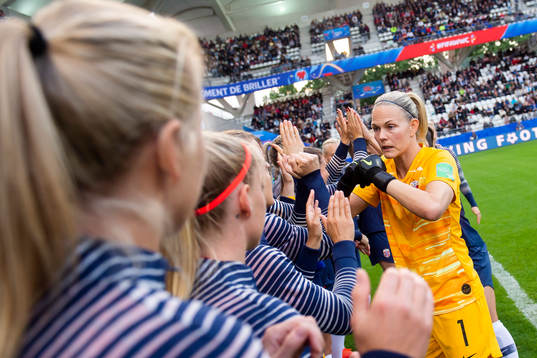 Goalkeeper Ingrid Hjelmseth of Norway