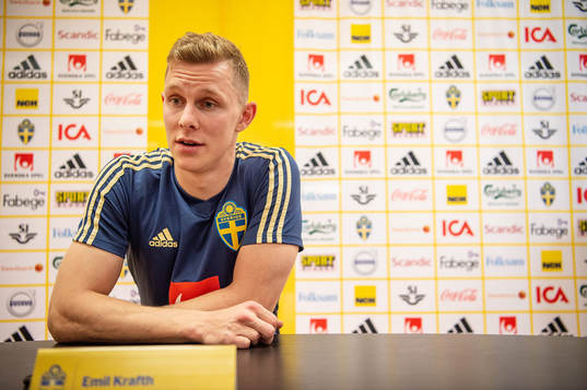 Emil Krafth of the Swedish national football team