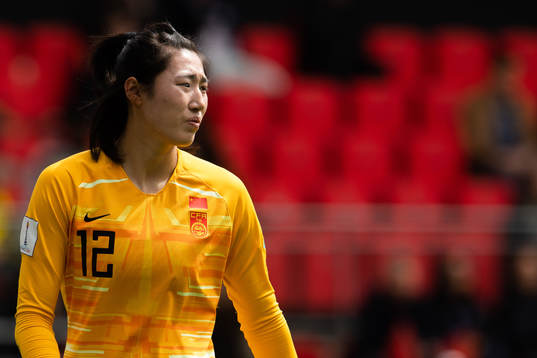 Goalkeeeper Shimeng Peng of China