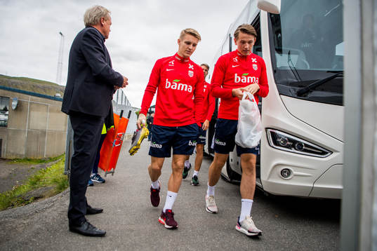 Martin Ødegaard and Sander Berge of Norway