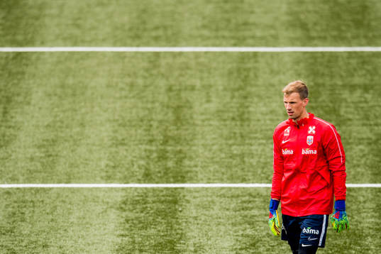 Goalkeeper André Hansen of Norway